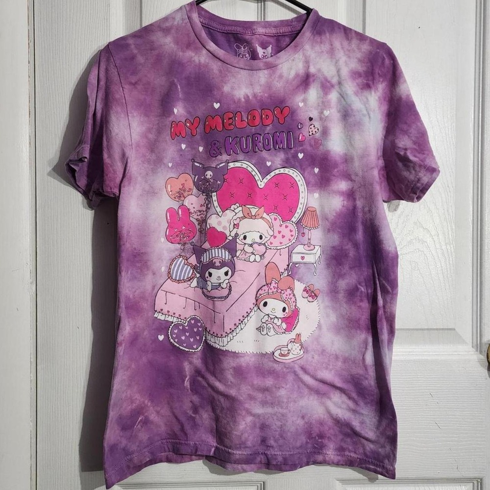 Sanrio Kawaii Purple Tie Dye Graphic Tshirt
